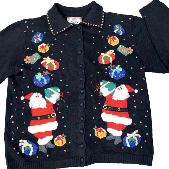 Heirloom Collectibles Vintage Christmas Santa Sweater Size 14/16 - Picture 9 of 16